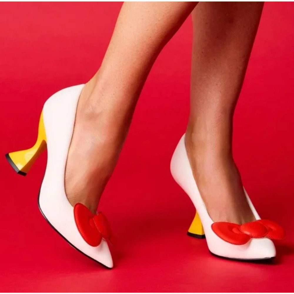 HELLO KITTY X KATY PERRY COLLECTIONS SANRIO BOW HEEL PUMPS HIGH HEELS SHOES 7.5 - Picture 9 of 15